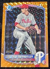 2025 Bowman Draft Phillies Cade Obermueller Orange Geometric Refractor /25