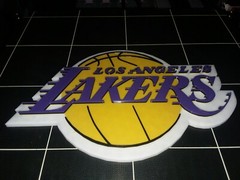 LA Lakers 3D NBA Logo wall mount. 3D Printed 8 Inch by 5 Inch. 3D Logo sign!