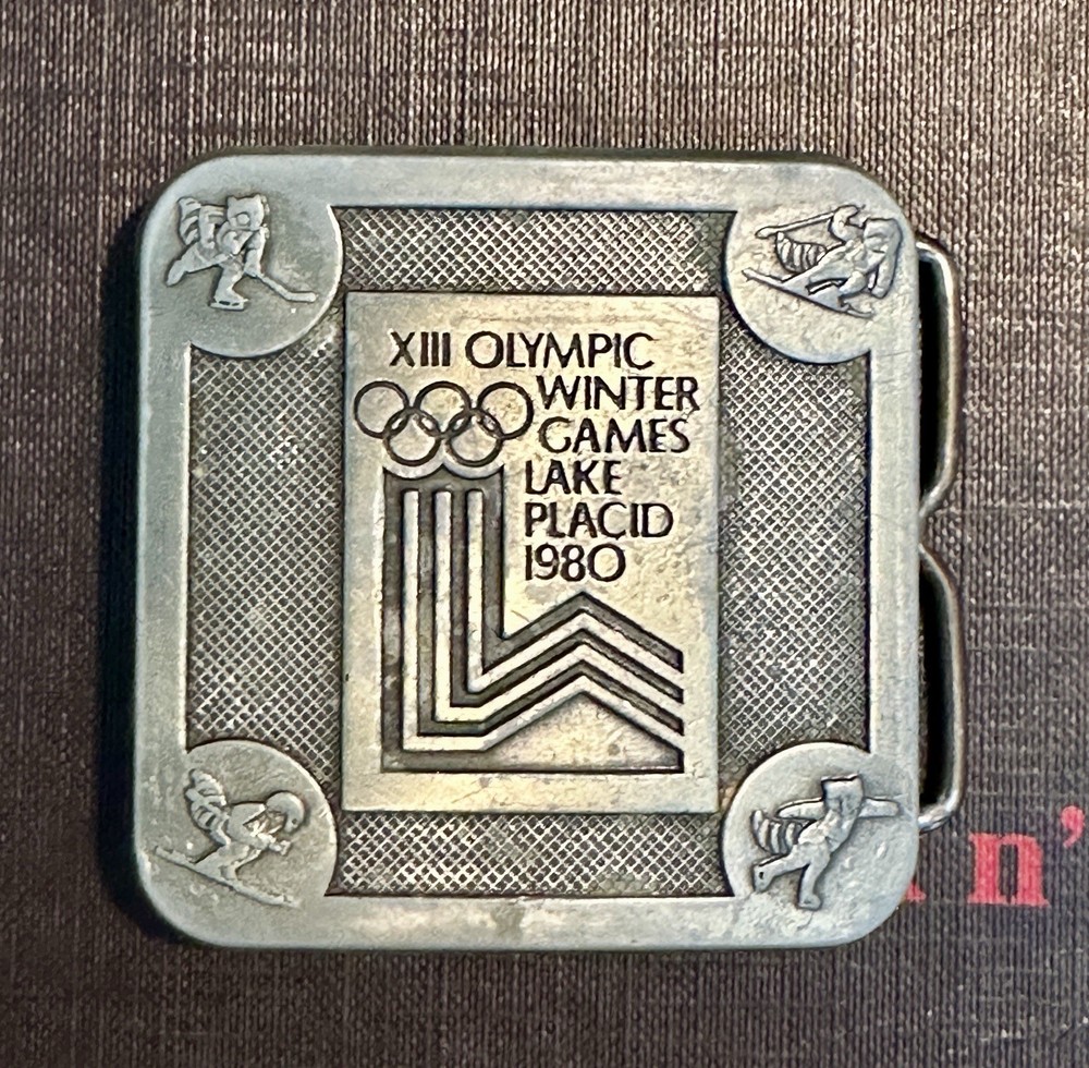XIII Olympic Winter Games 1980 Lake Placid Metal Belt Buckle
