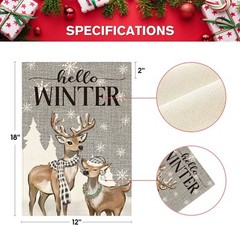 AVOIN colorlife Hello Winter Reindeer Garden Size-12 x 18", Multi