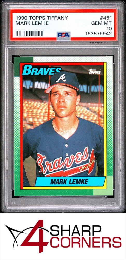 1990 TOPPS TIFFANY #451 MARK LEMKE BRAVES POP 2 PSA 10