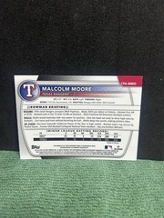 2025 Bowman Chrome Malcolm Moore 1st Gold Refractor Auto 35/50 Texas Rangers