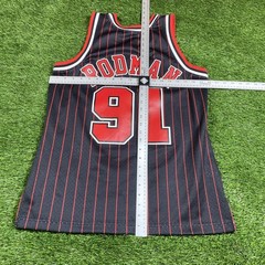 Dennis Rodman Chicago Bulls Jersey Mitchell Ness Mens Medium #91 Black