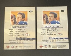 (2) Kerry Collins 2001 Fleer Authority Miscut Lot #40 – New York Giants