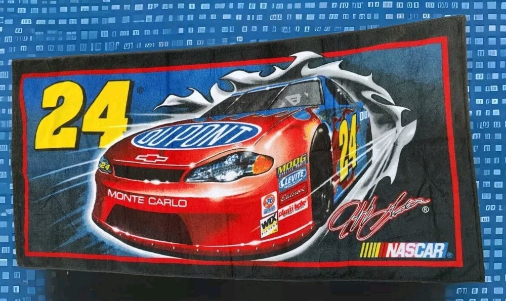 LARGE 60&Prime; X 30&Prime; VINTAGE JEFF GORDON #24 BEACH/BATH TOWEL, NEW