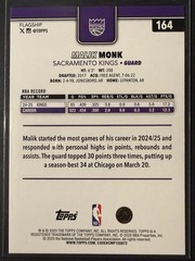 2025-26 Nba Topps Basketball – Malik Monk #164 Season Tip Off Parallel