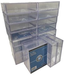 (20 Boxes) CSP 2-Piece Slider Card Storage Box (50 Card Size) Stackable Plastic