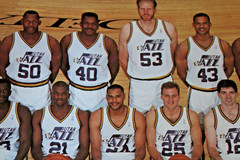 Vtg NBA 1992-1993 Utah Jazz Team Poster 19×24 Stockton Malone Coach Sloan Miller