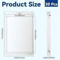 100 Pt Magnetic Card Holders, 30Ct One Card Touch Holder Clear Protectors Plasti
