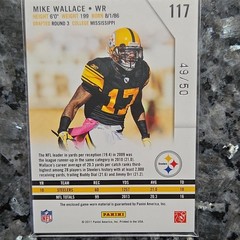 Panini 2011 Mike Wallace #117 Longevity Black Materials Prime /50