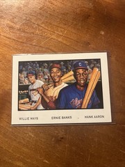 WILLIE MAYS ERNIE BANKS HANK AARON 1995 Ron Lewis PROMO SAMPLE #1 NM-MT