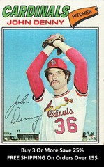 1977 Topps John Denny #541 St. Louis Cardinals