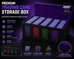 Trading Card Storage Box for 3200+, Leather Storage Box with Strong Closure