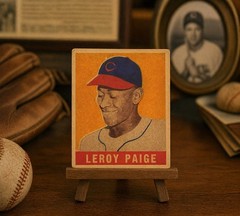 Vintage Style Souvenir • Satchel Paige 1948 Leaf Inspired Novelty Display Card