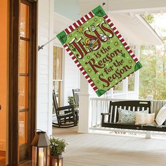 AVOIN colorlife Jesus Is The Reason For Season House Size-28 x 40&Prime;, Green