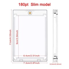 200PACK Magnetic Card Holders,180pt One Touch UV Protection Hard Display Case