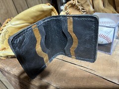 A Custom Handmade Bruce Sutter Stamped Baseball Glove Card Holder/ Wallet