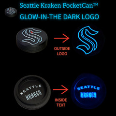 Seattle Kraken Hockey Puck Pocket Storage Container Glow-In-The-Dark Logo