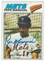 Pepe Mangual Signed 1977 Topps Card #552 Autographed Mets
