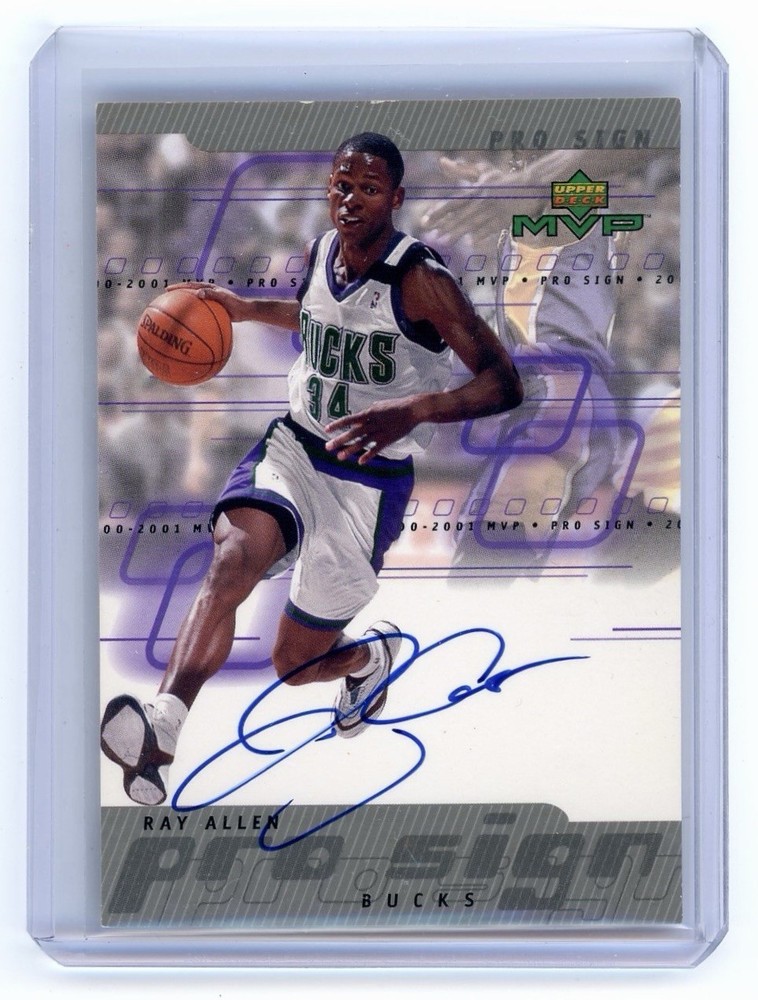 2000-01 Upper Deck MVP Pro Sign #RA Ray Allen On Card Autograph SP Auto Bucks