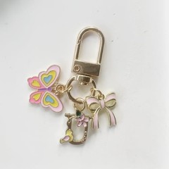 Cute Colourful Initial Letter Keychains with Small Colorful Letterkey-u