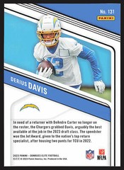 2023 Donruss Elite #131 Derius Davis Orange #/399 SN,RC