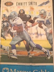 Emmitt Smith Souvenir Poster fr the Ft. Worth Star-Telegram newspaper Feb 2,1996