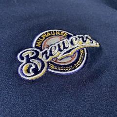 Antigua M Medium Genuine MLB Succeed Desert Dry Milwaukee Brewers Navy Women
