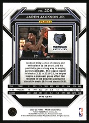 2022-23 Panini Prizm Prizms Red Ice Jaren Jackson Jr. #206 Memphis Grizzlies