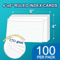 4×6 Index Card Case with 100 Heavyweight Ruled Cards Teal Plastic Organizer