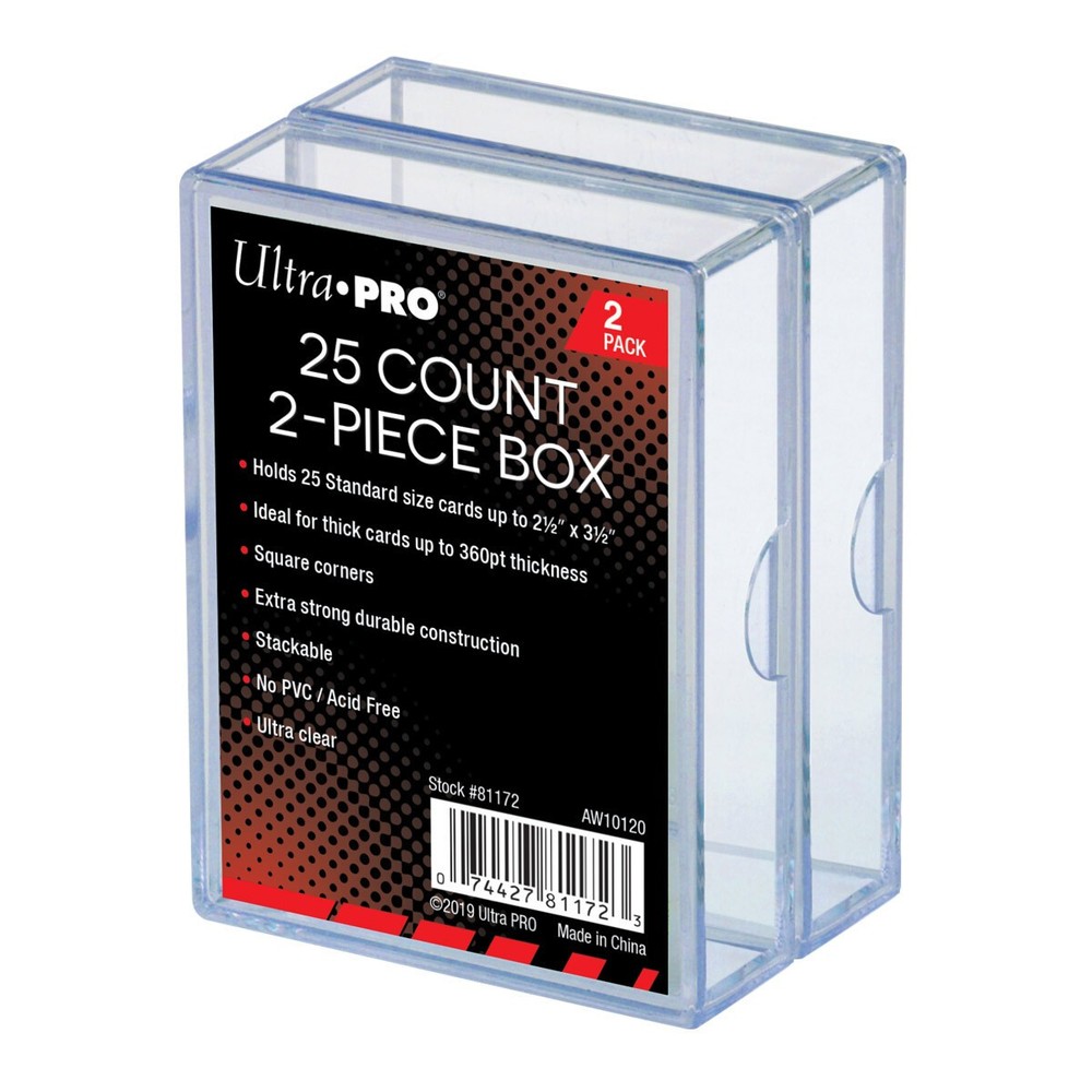 (2-Pack) Ultra Pro 2-Piece Card Storage Slider Box 25 count