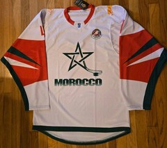 Morrocco IIHF Hockey Jersey. Moroccan National Team Ice Shirt. Mens Medium.