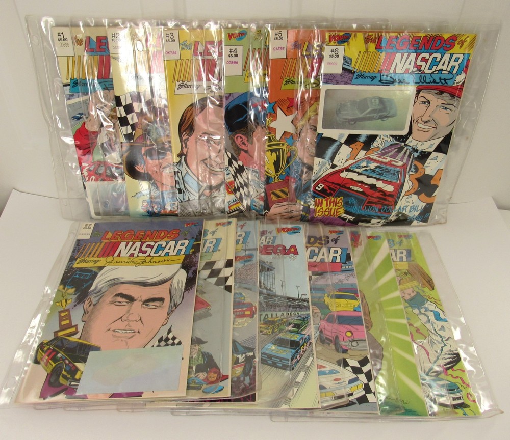 1990&rsquo;s VORTEX COMICS THE LEGENDS OF NASCAR SILVER EDITION HOLOGRAM VOLUMES 1-13