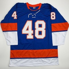Facsimile Autographed Matthew Schaefer New York Blue Reprint Jersey Men&rsquo;s XL