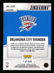 2024-25 PANINI INSTANT #639 SHAI/OKLAHOMA CITY THUNDER 1ST EVER NBA TITLE SP/898