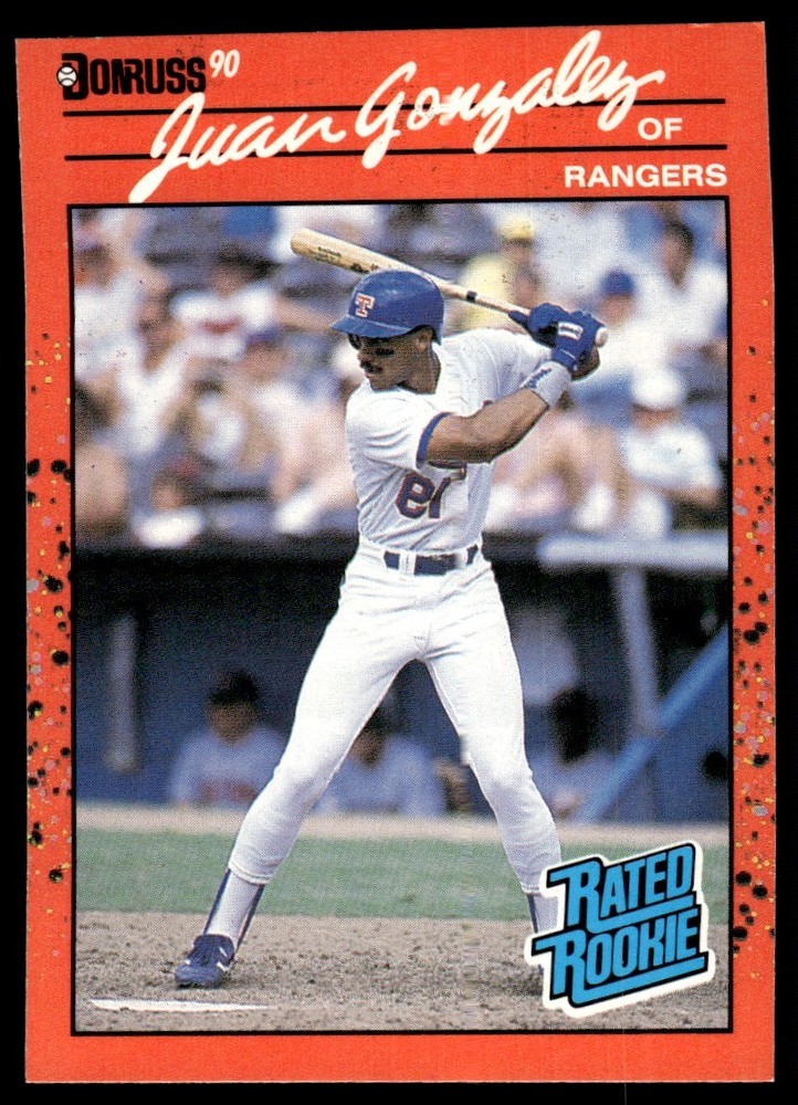 1990 Donruss Reverse Negative Juan Gonzalez Rookie #33
