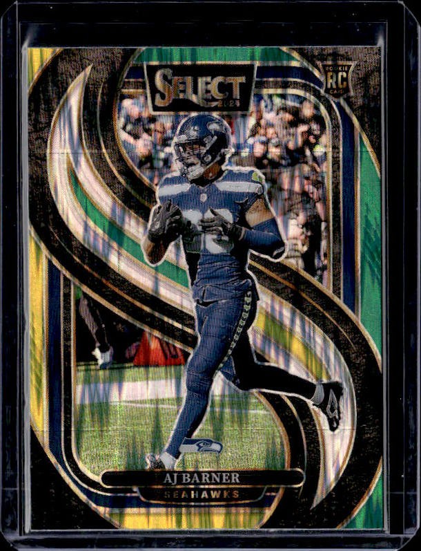 2024 Panini Black #103 AJ Barner green and Yellow shock