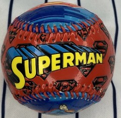 DC COMICS Superman Embossed Blue & Red Souvenir Baseball Ball