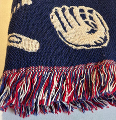 Vintage MLB Cleveland Indians Baseball Stadium Blanket Woven Cotton 52 » X 64 »
