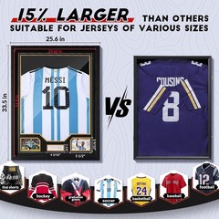 Sports Jersey Frame with Cleaning Kit and Decorative Cardstock for Wall Mounting