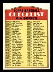 1972 Topps Baseball #604 6th Series Checklist (657-787) NM *d10