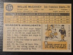 1960 TOPPS WILLIE MCCOVEY RC #316