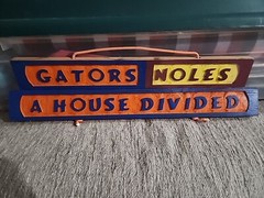 Florida Gators/Seminoles Wood Carved Sign. House Divided Well Made!