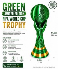 Green FIFA World Cup Trophy Replica 14.5” Limited Edition 3D Printed PLA Tiktok
