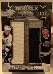 2017 UPPER DECK DOUBLE XL MATERIALS GAME USED PATCH WAYNE GRETZKY ROB BLAKE /99