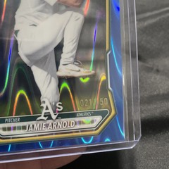 2026 Bowman Jamie Arnold Blue Ray Wave Refractor #/150 Athletics SP