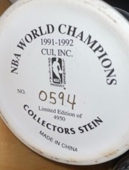 3 Vintage Rare Set Of 1991 92 93 Chicago Bulls Championship Steins ALL #594 MINT