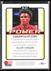 2021-22 Pro Set Power #BA-AF1 Allen Flanigan Black #/15