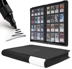 Premium Card Binder 16 Pocket – Fits 1600 Cards，4X4 Ringless Card Album with Sle