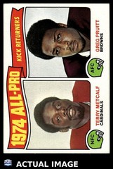 1975 Topps #225 GREG PRUITT/TERRY METCALF Browns/Cardinals Set-Break NM